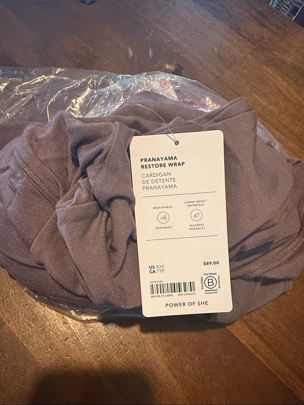 NWT Athleta Pranayama Restore Wrap Cardigan in Smoky Rose - Size XS - Picture 4 of 4